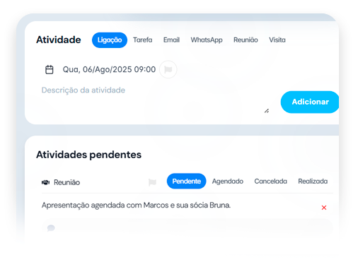 Gerencie as atividades de cada negócio